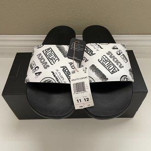 adidas Adilette Comfort Men's Slide Sandals Black Graphic Size: 11,12 13